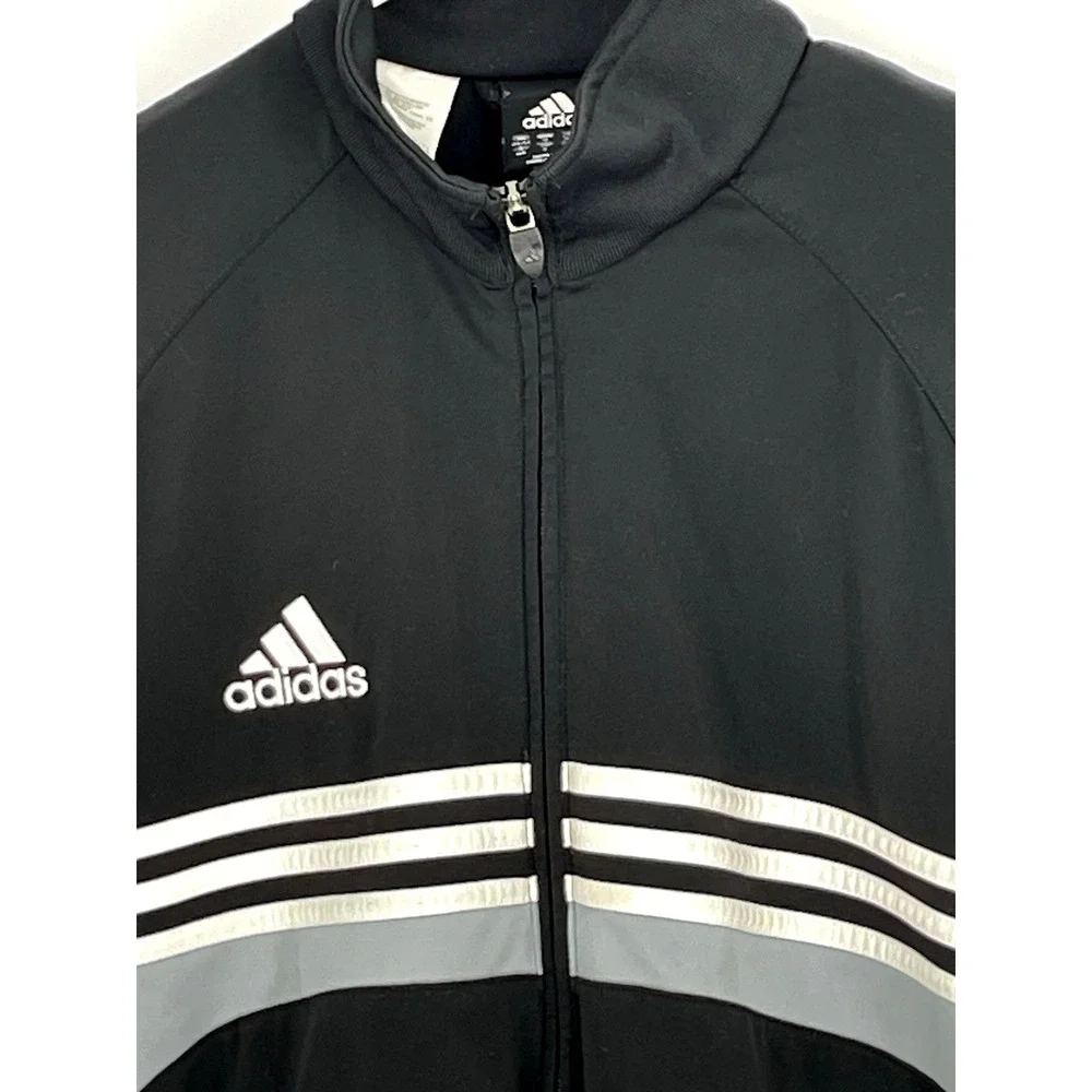 Vintage Adidas‎ Jacket Mens M Black Gray Small Logo on Back